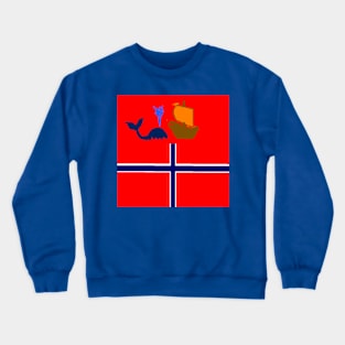 Sporty Norway Design on Blue Background Crewneck Sweatshirt